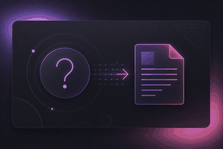 Diagram of the ask-to-article flow: question, structured reply, published page